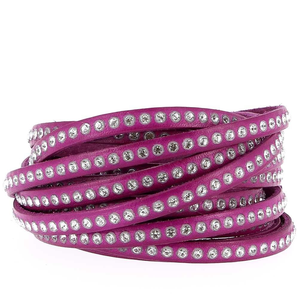 Lila leer 06 mm Swarovski strass per 20 cm