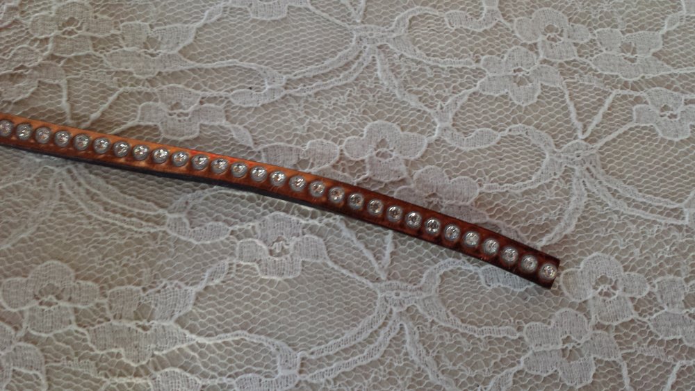 Leer Antiek Spiegel 06 mm Swarovski Strass per 20 cm