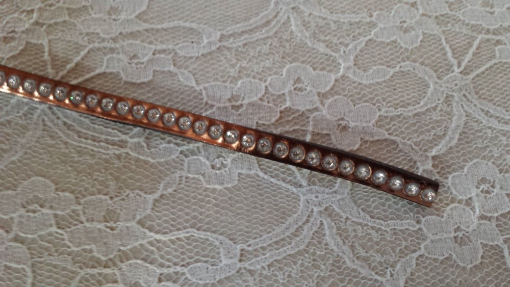 Leer Antiek Spiegel 06 mm Swarovski Strass per 20 cm