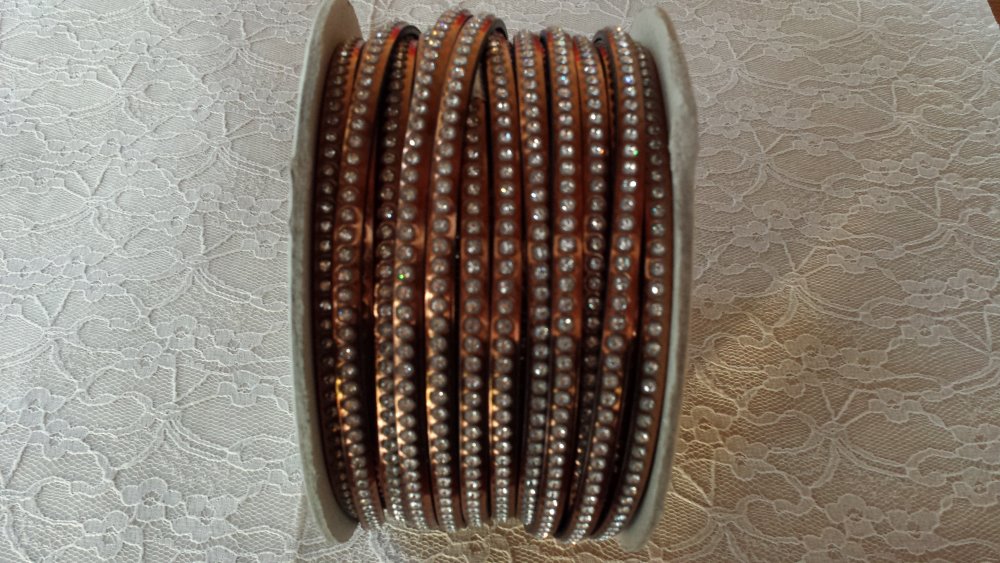 Leer Antiek Spiegel 06 mm Swarovski Strass per 20 cm