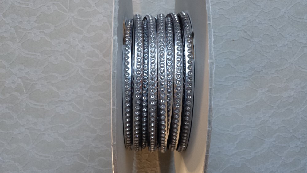 Leder Zilver Spiegel 06 mm Swarovski Strass per 20 cm