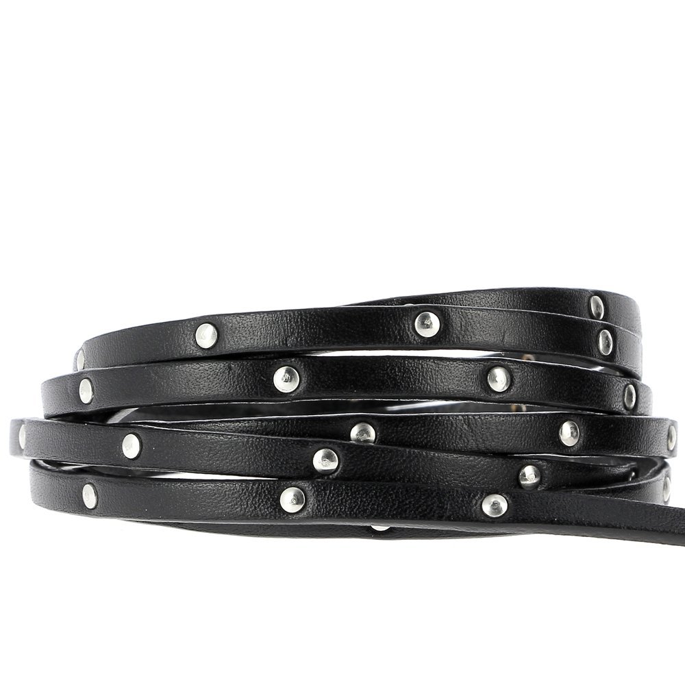 Zwart leer 05 mm Klinknagel per 20 cm