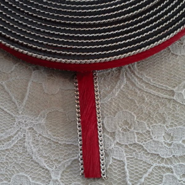 Rood kalfsleer 10 mm bij 20 cm huid en ketting