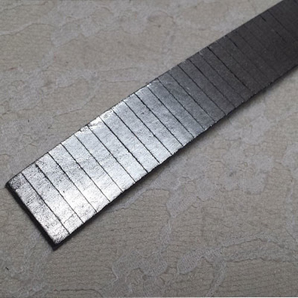 Zilveren Rechthoek Leer 20 mm bij 20 cm