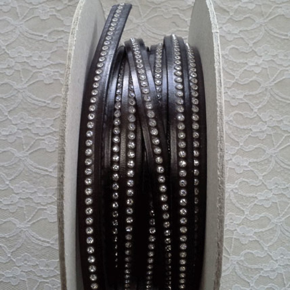 Leer Testa-Moro 10 mm Swarovski Strass per 20 cm