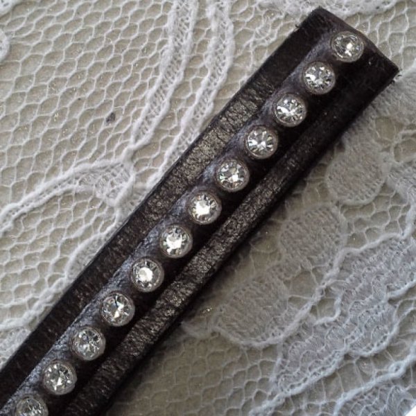 Leer Testa-Moro 10 mm Swarovski Strass per 20 cm