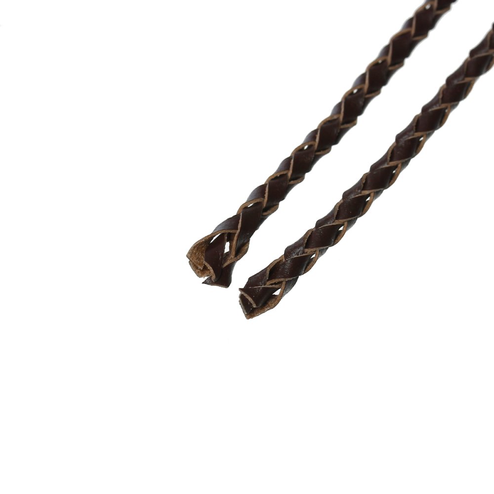 Rond gevlochten leer Koffie 03 mm x 2 meter