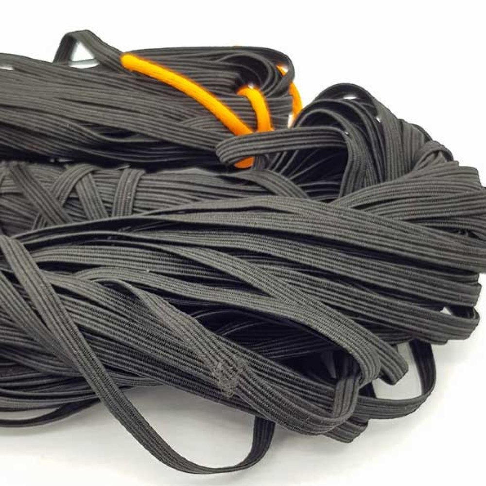 Vlakmasker elastiek 4 mm zwart n°03 x 20 meter
