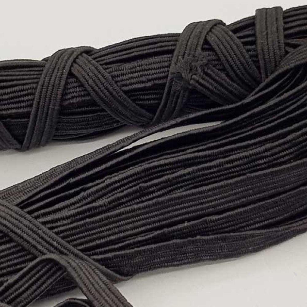 Vlakmasker elastiek 5 mm zwart n°03 x 13 meter