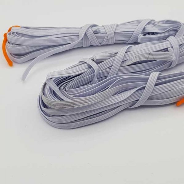 Vlakmasker elastiek 5 mm wit N&deg;03 x 14,50 meter