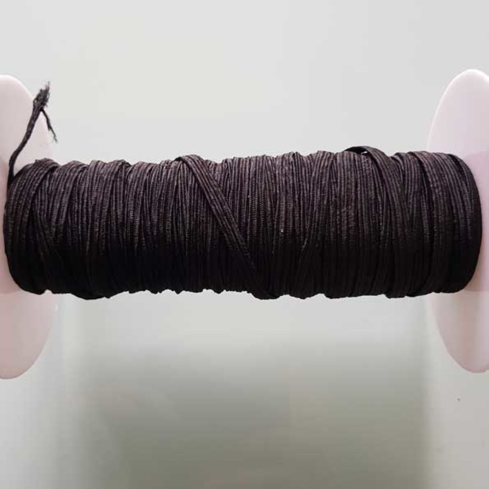 Vlakmasker elastiek 5 mm zwart n°03 per meter