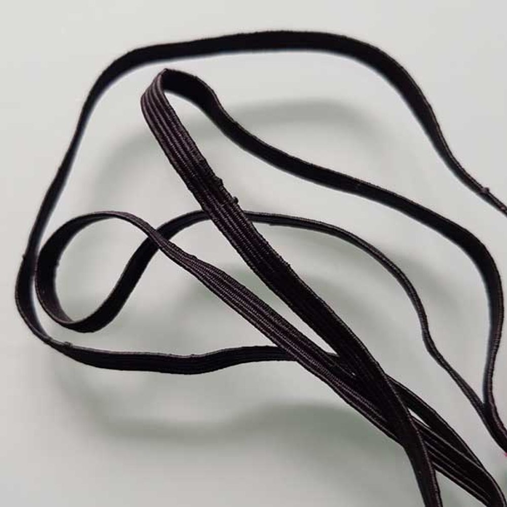 Vlakmasker elastiek 5 mm zwart n°03 x 25 meter