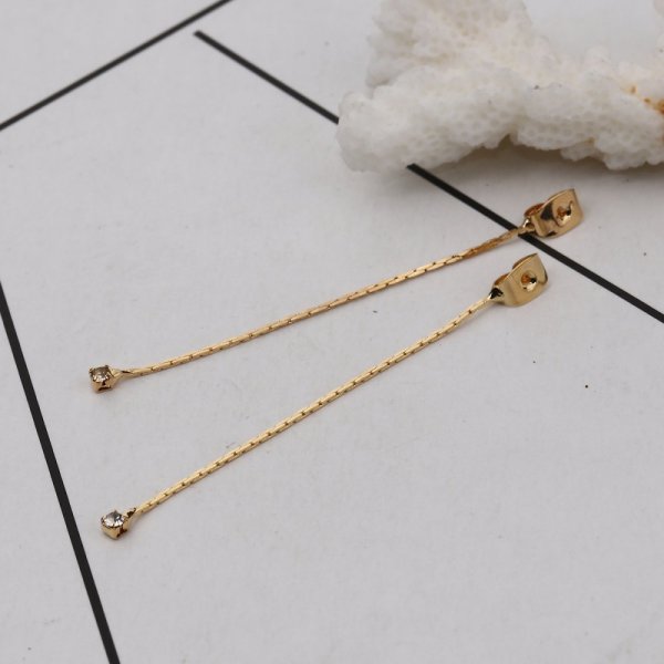 Echt verguld koperen oorbel eindkapje N&deg;01 met transparante Strass