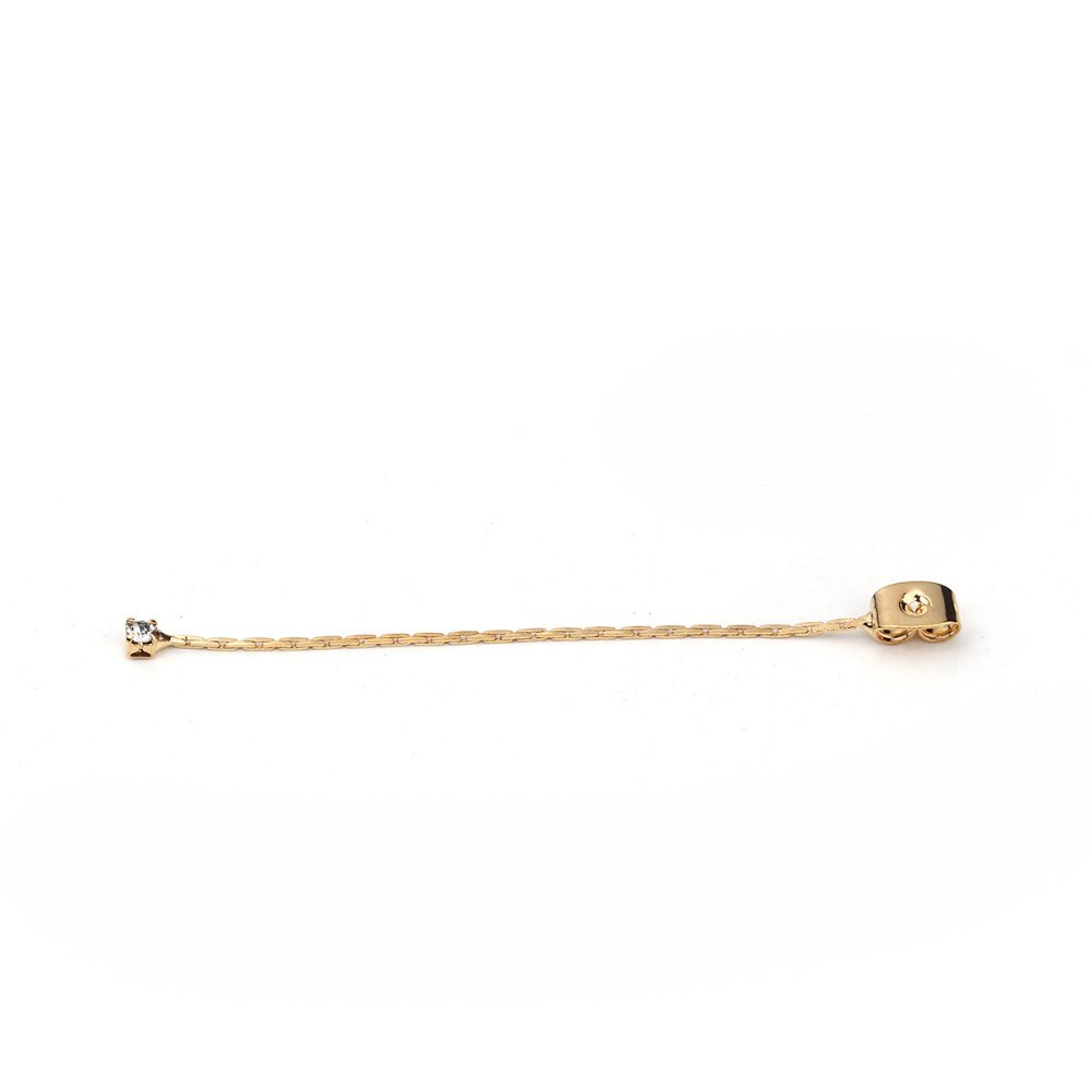 Echt verguld koperen oorbel eindkapje N°01 met transparante Strass