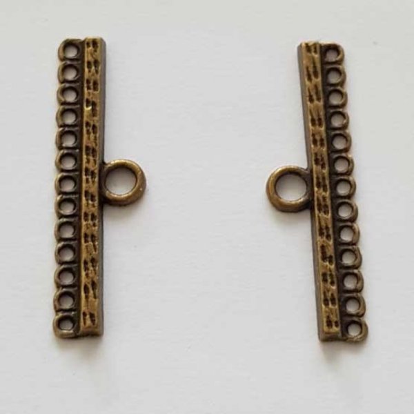 Embout fermoir multi rangs 13 trous Bronze N&deg;01