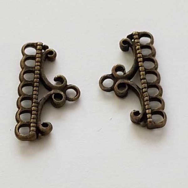 Embout fermoir multi rangs 7 trous Bronze N&deg;03