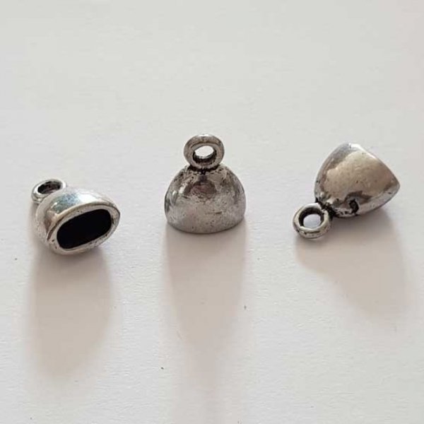 Embout &agrave; coller N&deg;06 Argent 13 x 10 mm