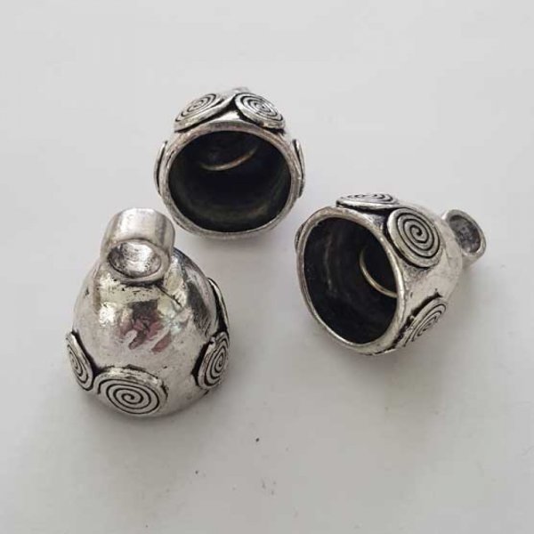 Embout &agrave; coller N&deg;13 Argent 28 x 22 mm