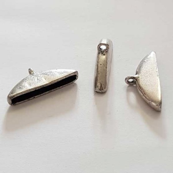 Embout &agrave; coller N&deg;16 Argent 14 x 33 mm
