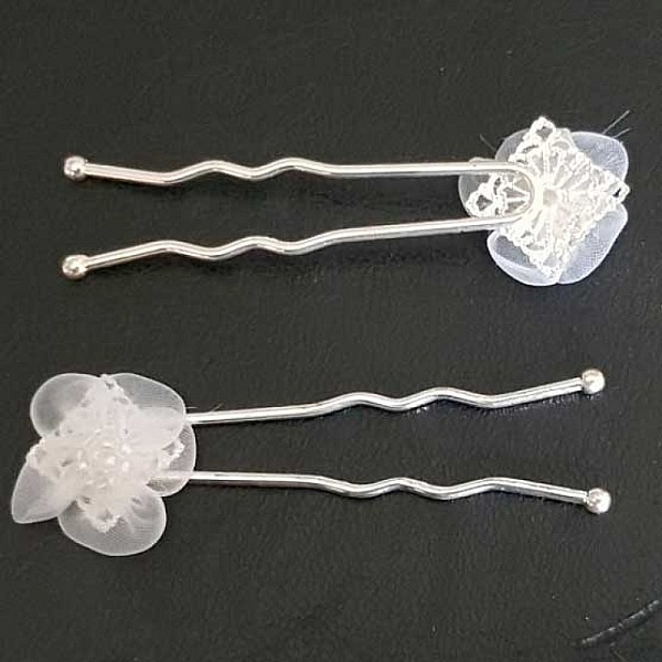 Epingle &agrave; cheveux Blanc mariage N&deg;02
