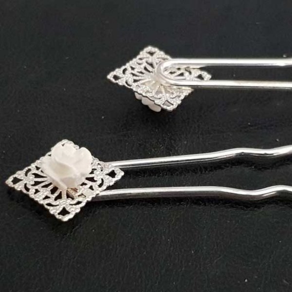 Epingle &agrave; cheveux Blanc mariage N&deg;03