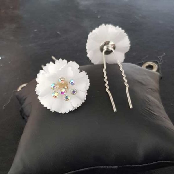 Epingle &agrave; cheveux Blanc mariage N&deg;06