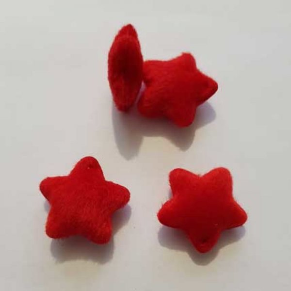 Etoile bomb&eacute; rouge feutrine scrapbooking 25mm
