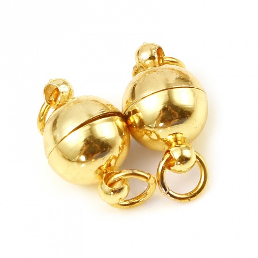 Magnetische kogelsluiting 20 x 8 mm 18K echt goud verguld