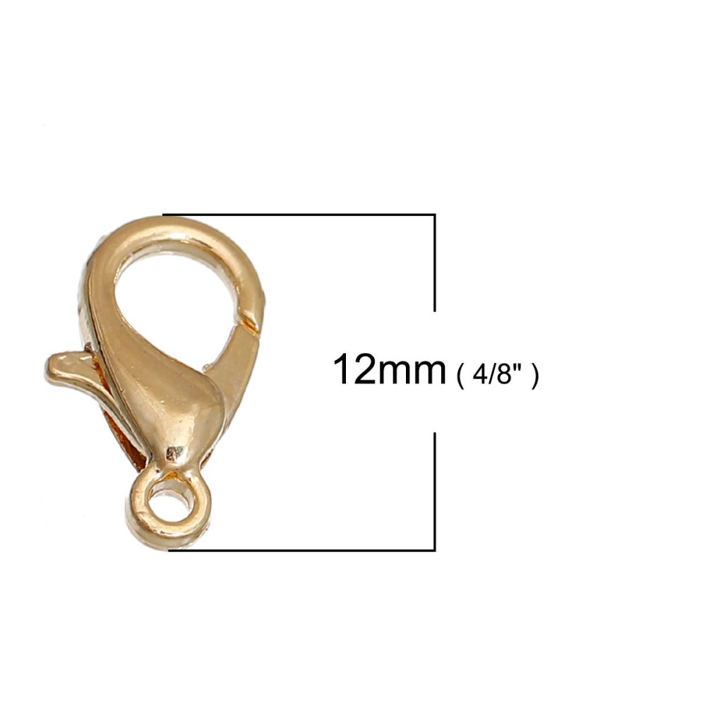 Karabijnsluiting 12 x 7 mm Echt Verguld 14K