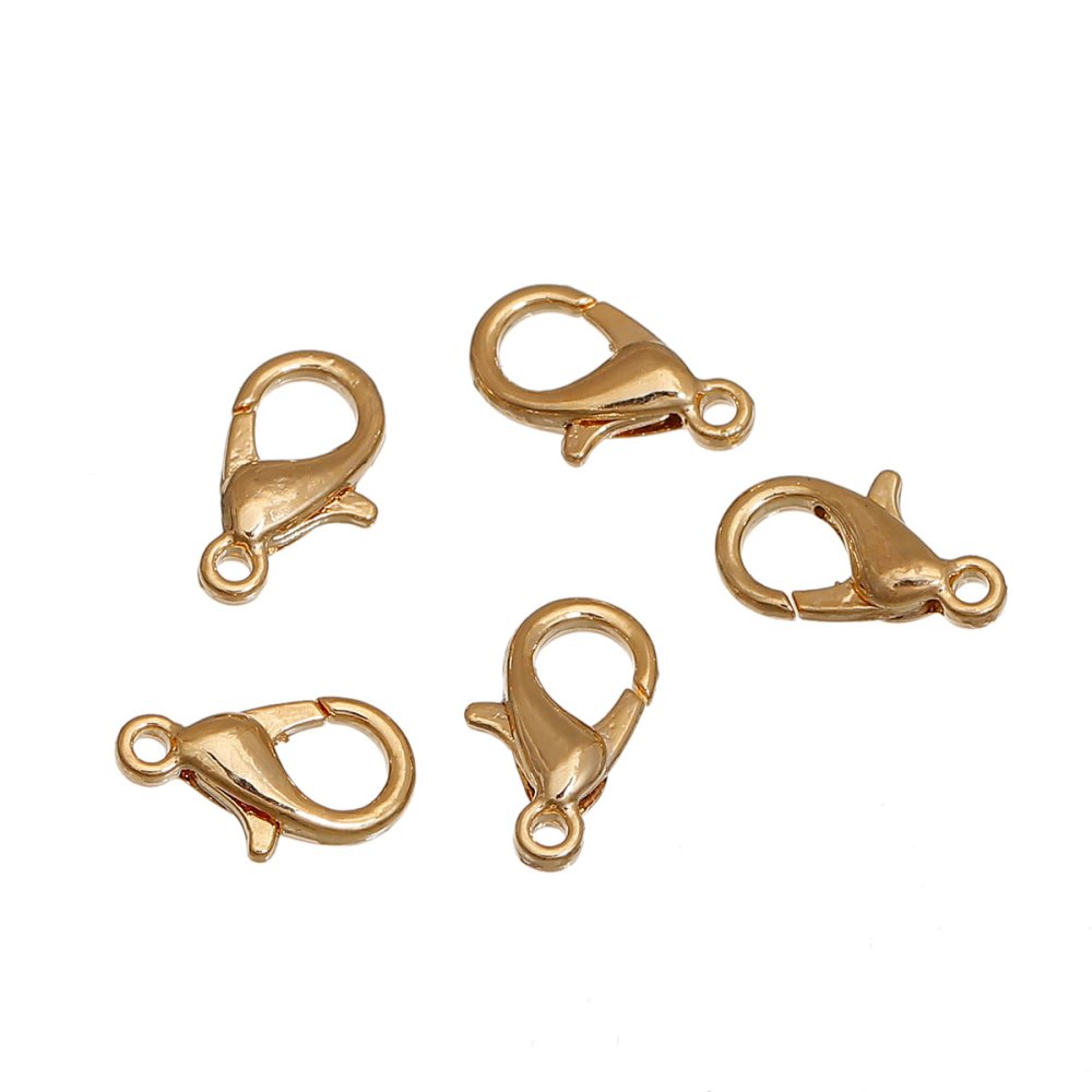 Karabijnsluiting 12 x 7 mm Echt Verguld 14K