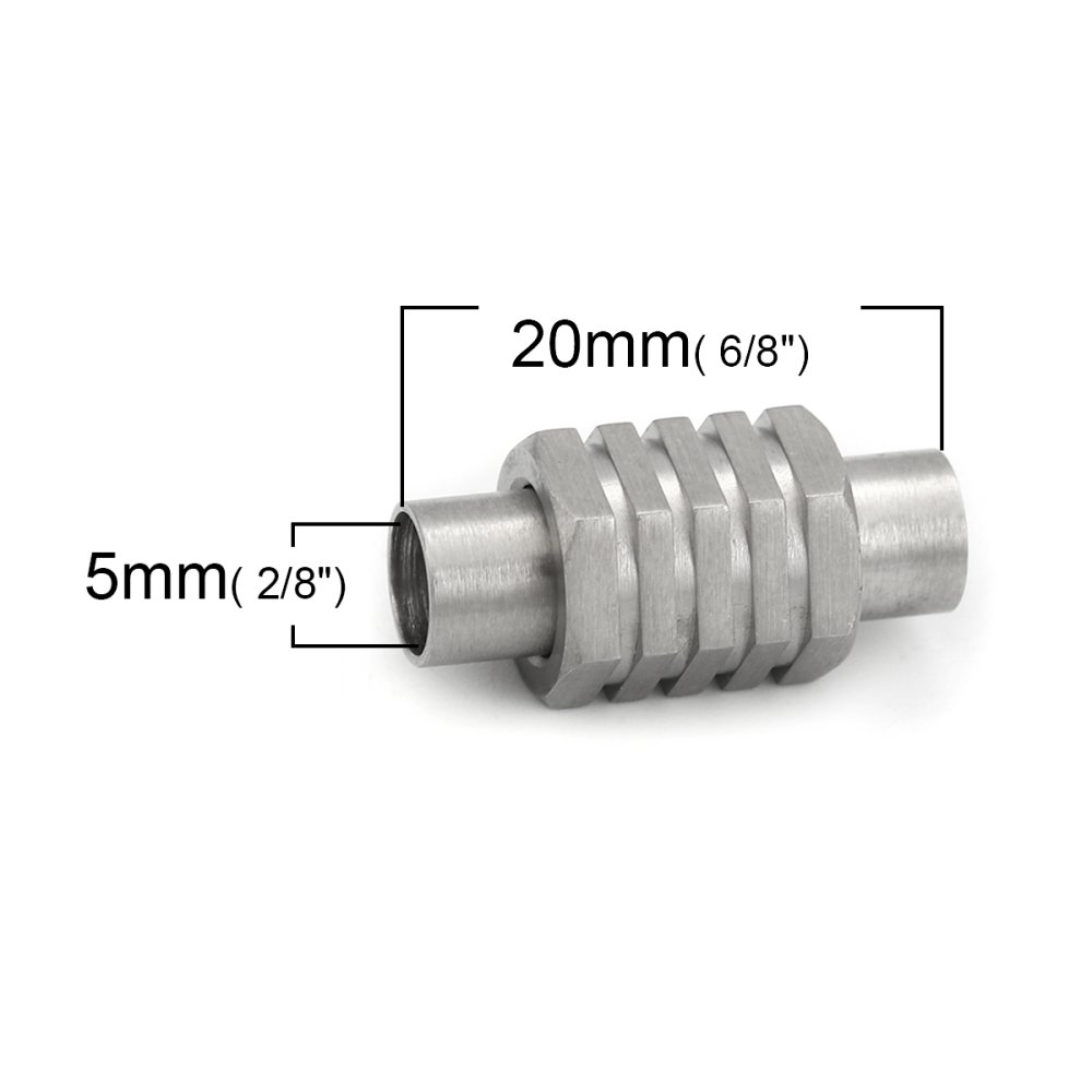 Roestvrij stalen magnetische sluiting 05 mm Zilver N°01