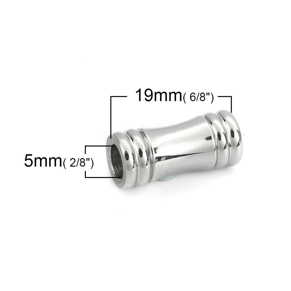 Roestvrij stalen magnetische sluiting 05 mm Zilver N°02