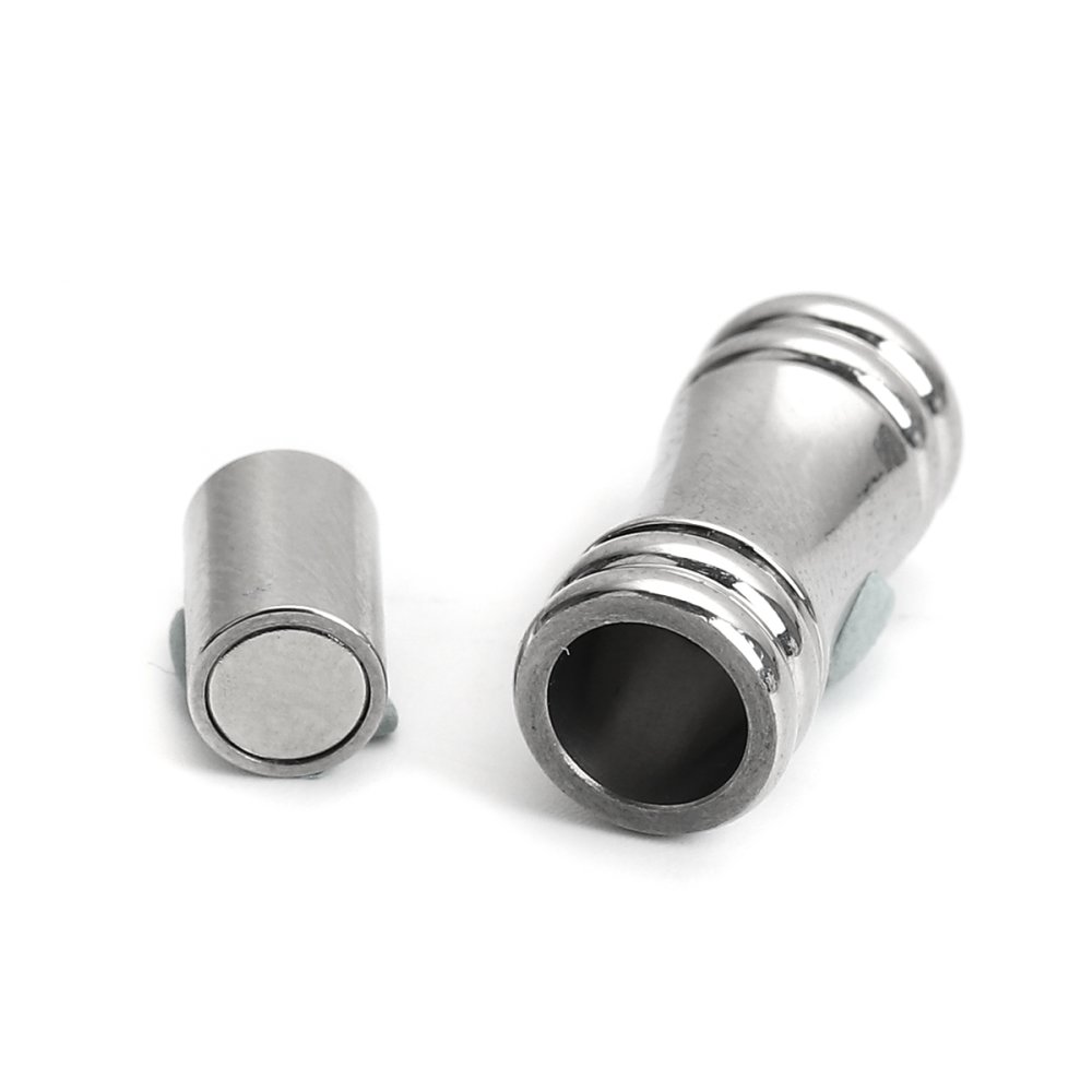 Roestvrij stalen magnetische sluiting 05 mm Zilver N°02