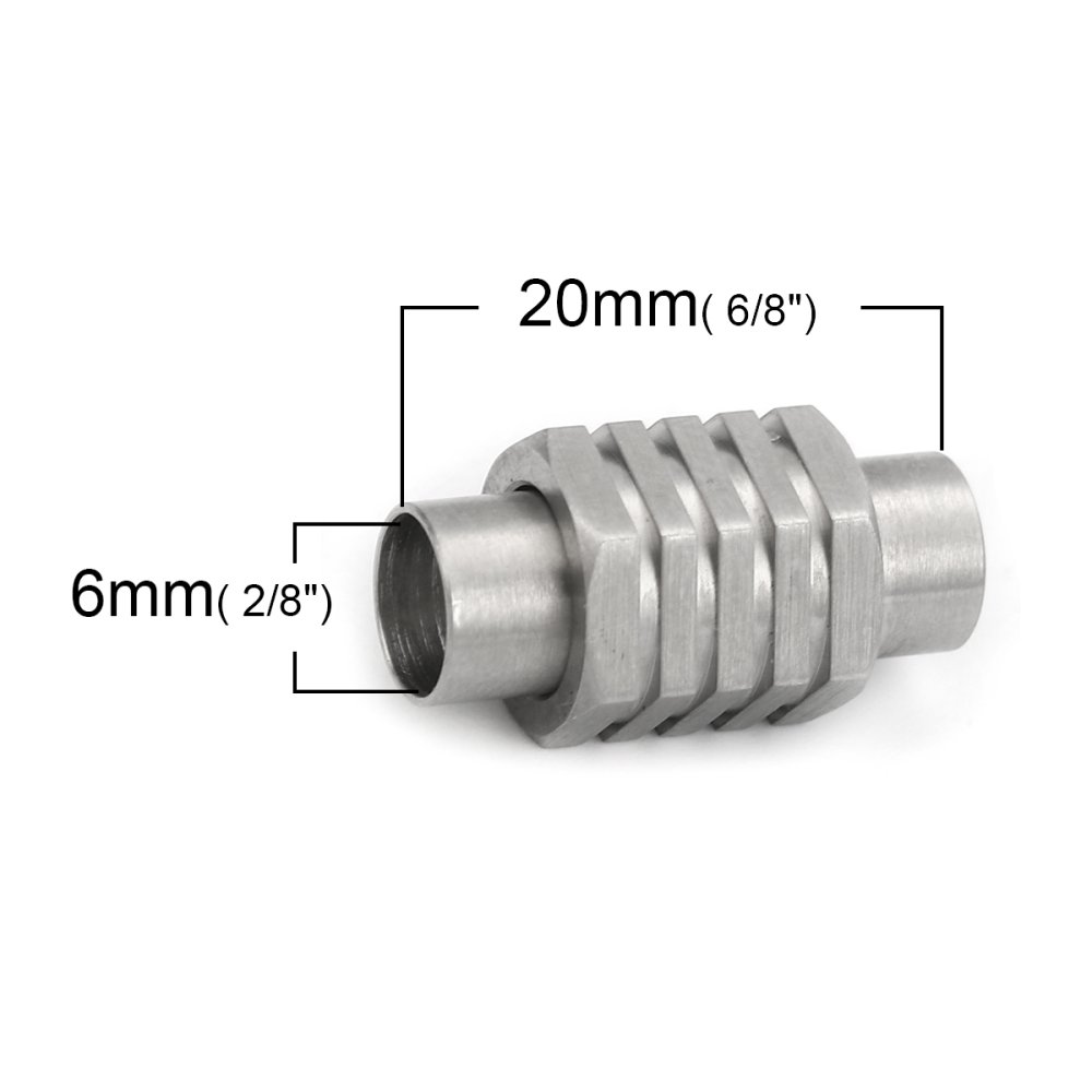 Magnetische sluiting Roestvrij staal 06 mm Zilver N°01