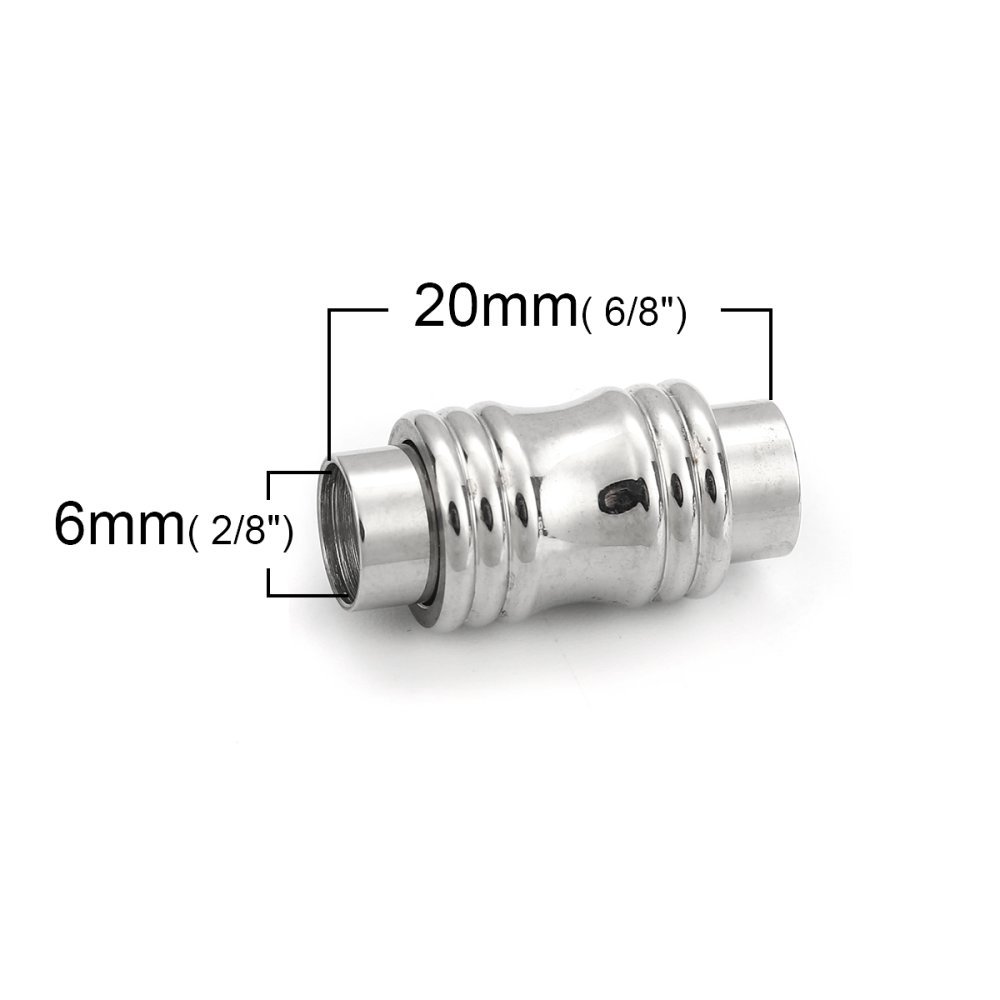Magnetische sluiting Roestvrij staal 06 mm Zilver N°05