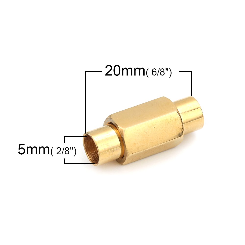 Roestvrij stalen magnetische sluiting 05 mm Goud N°01