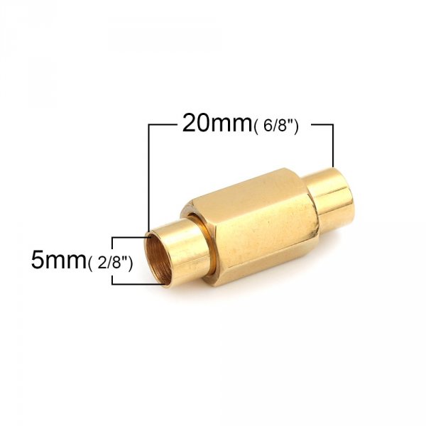 Roestvrij stalen magnetische sluiting 05 mm Goud N&deg;01