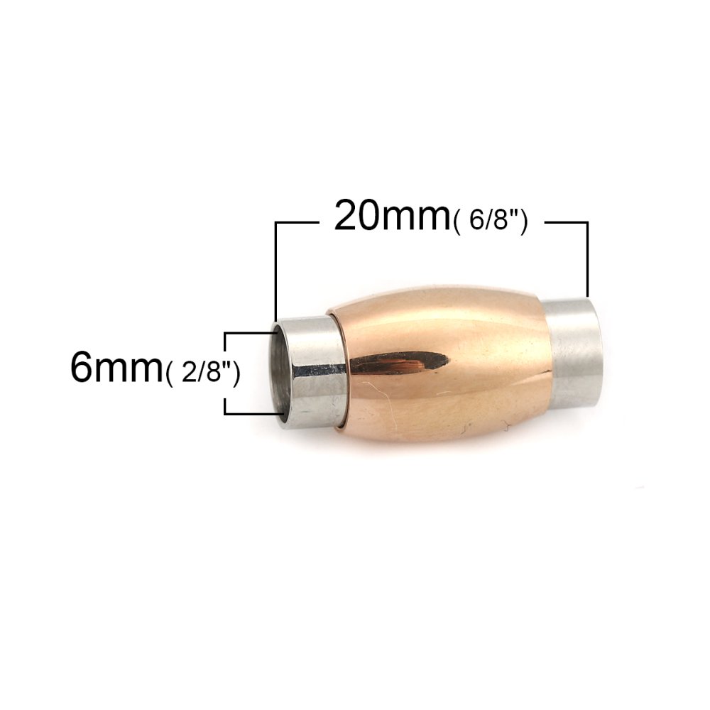 Roestvrij stalen magnetische sluiting 06 mm Zilver/Champagne N°07