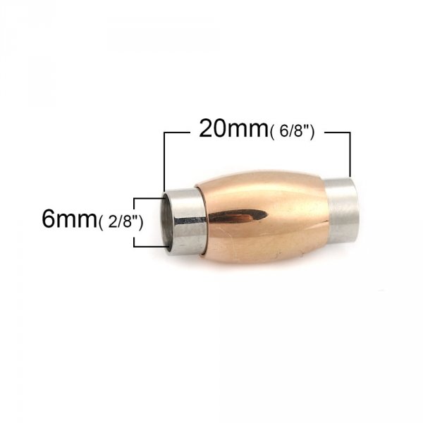 Roestvrij stalen magnetische sluiting 06 mm Zilver/Champagne N&deg;07
