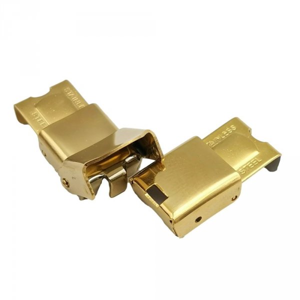 Leren Klauwsluiting 10 mm breed Goud