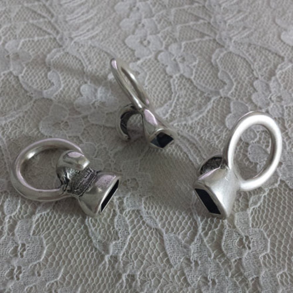 Zamak haaksluiting voor leer Rond 05 mm