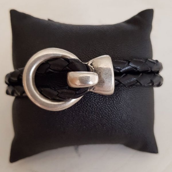 Zamak haaksluiting voor leer Rond 05 mm