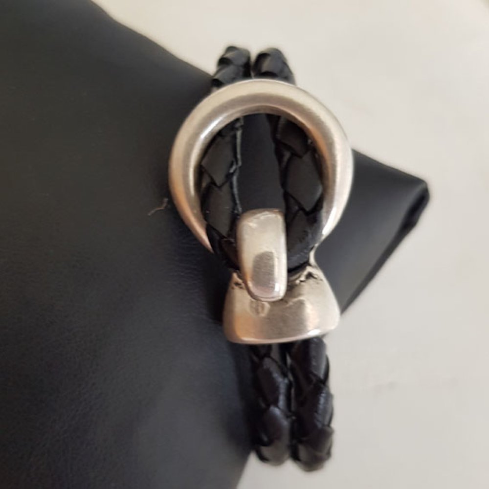 Zamak haaksluiting voor leer Rond 05 mm