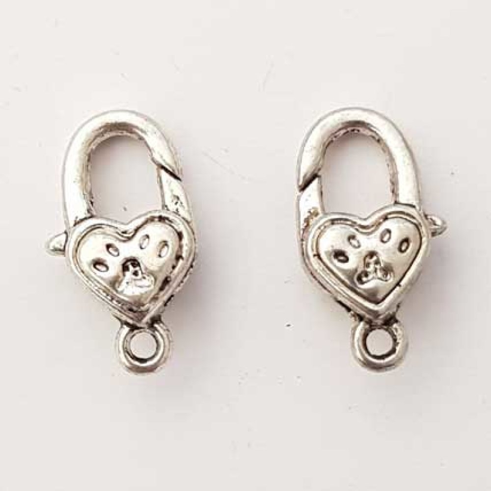Karabijnsluiting Hart N°04 Zilver