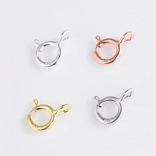 Ronde veersluiting 925 zilver N&deg;01