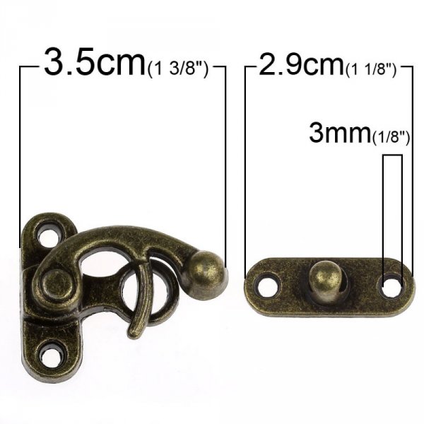 Fermoir &agrave; bascule Boite Scrap Bronze N&deg;01