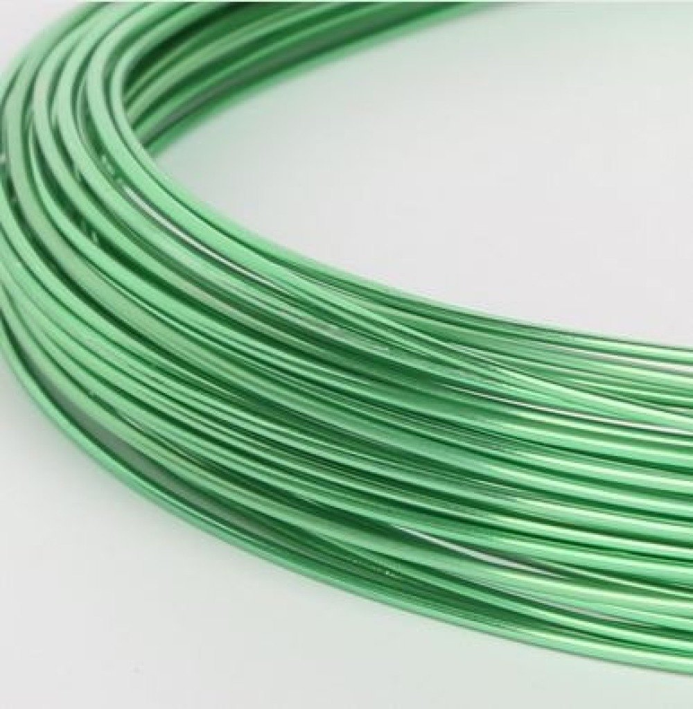 Aluminiumdraad 1 mm Lichtgroen 10 meter rol.