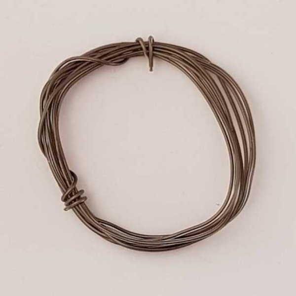 Fil M&eacute;tal Plastifi&eacute; 0.8 mm Kaki x 1 m&egrave;tre