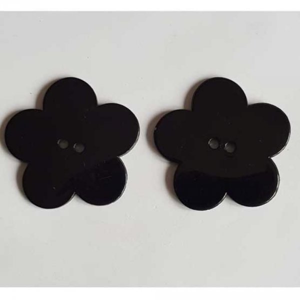 Fleur Big Pop r&eacute;sine 58mm 2 trous Noir