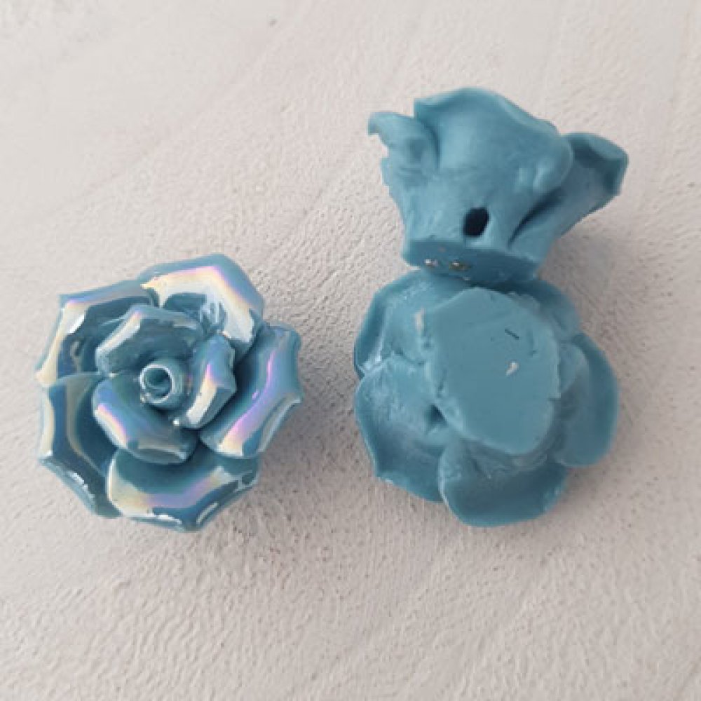 Bloem 20 mm N°02-07 Turquoise blauw